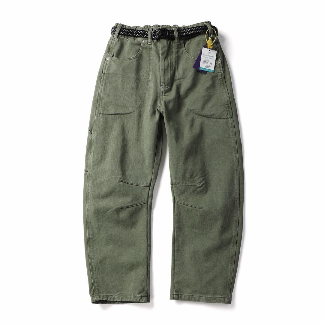Vintage Utility Relaxed Fit Casual Workwear Streetwear Pants Olive Green
