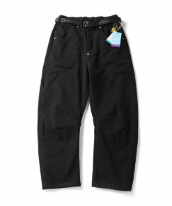 Vintage Utility Relaxed Fit Casual Workwear Streetwear Pants Black