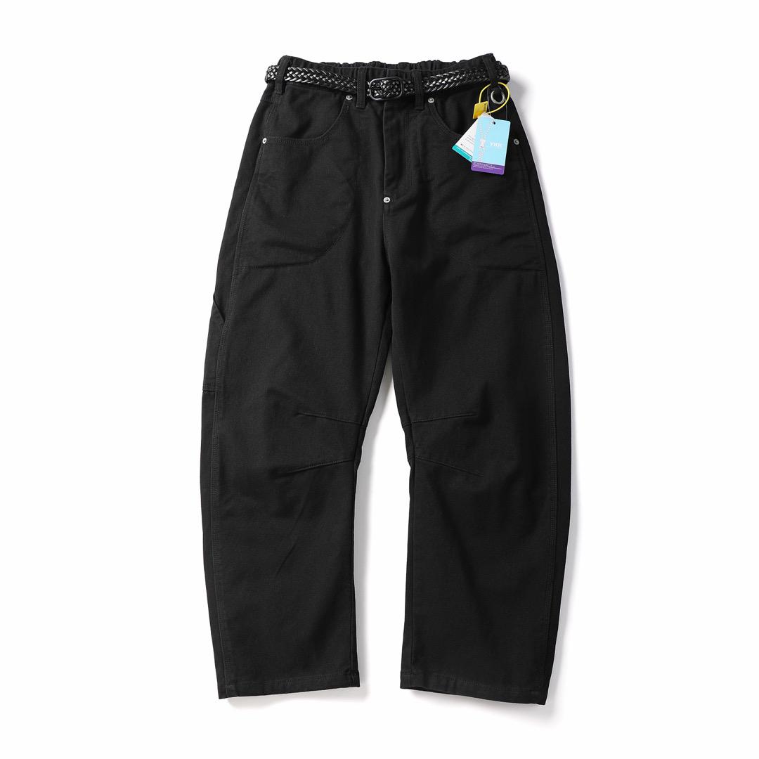 Vintage Utility Relaxed Fit Casual Workwear Streetwear Pants Black