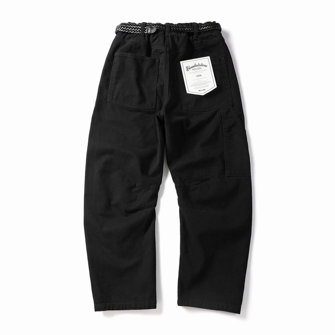 Vintage Utility Relaxed Fit Casual Workwear Streetwear Pants Black - Image 2