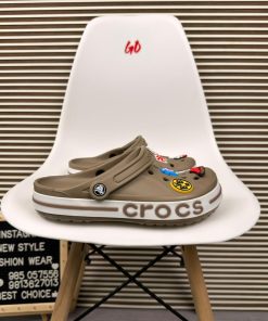 Logo Band Comfort Clogs Lightweight Slip On Casual Sandals 'Brown'
