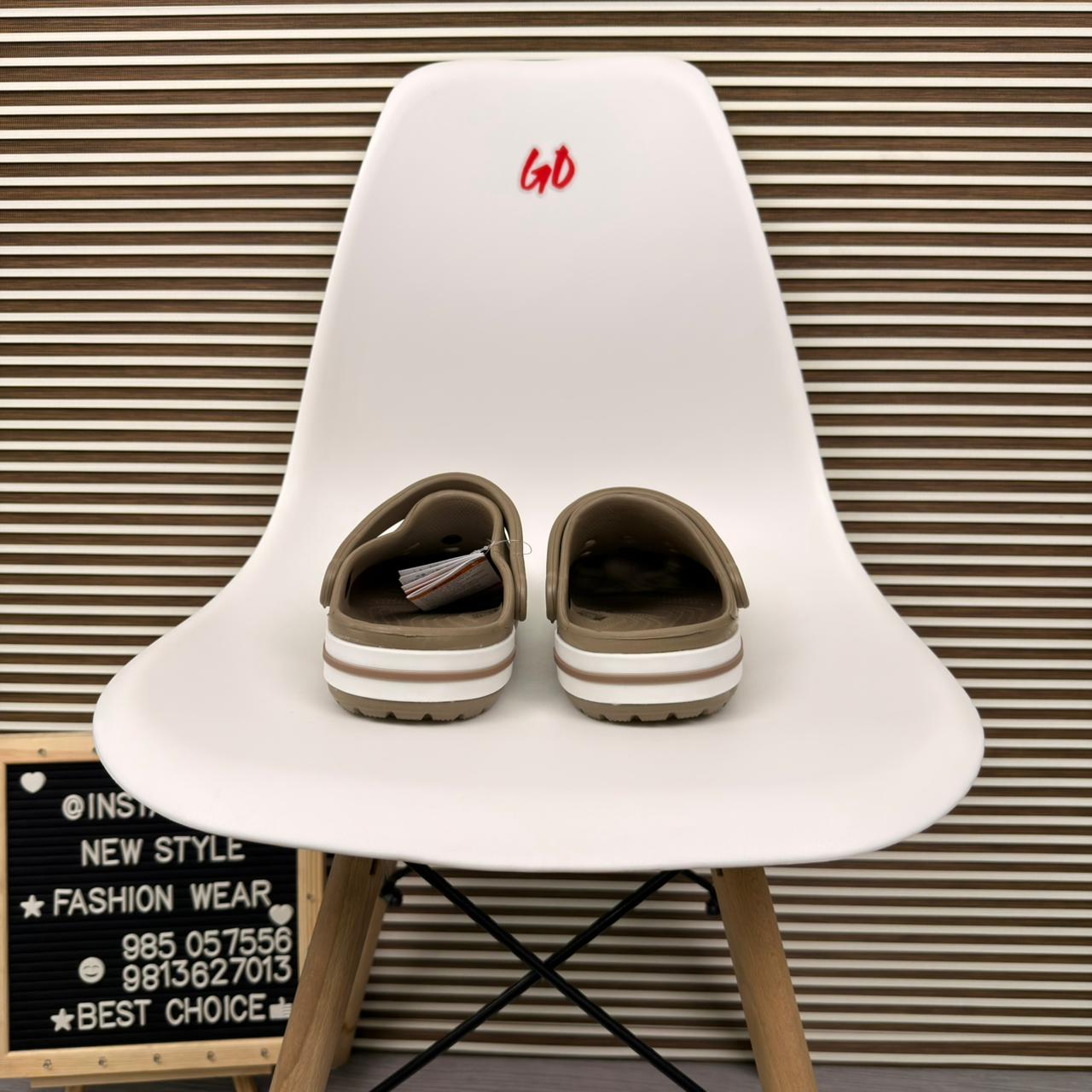 Logo Band Comfort Clogs Lightweight Slip On Casual Sandals 'Brown' - Image 4