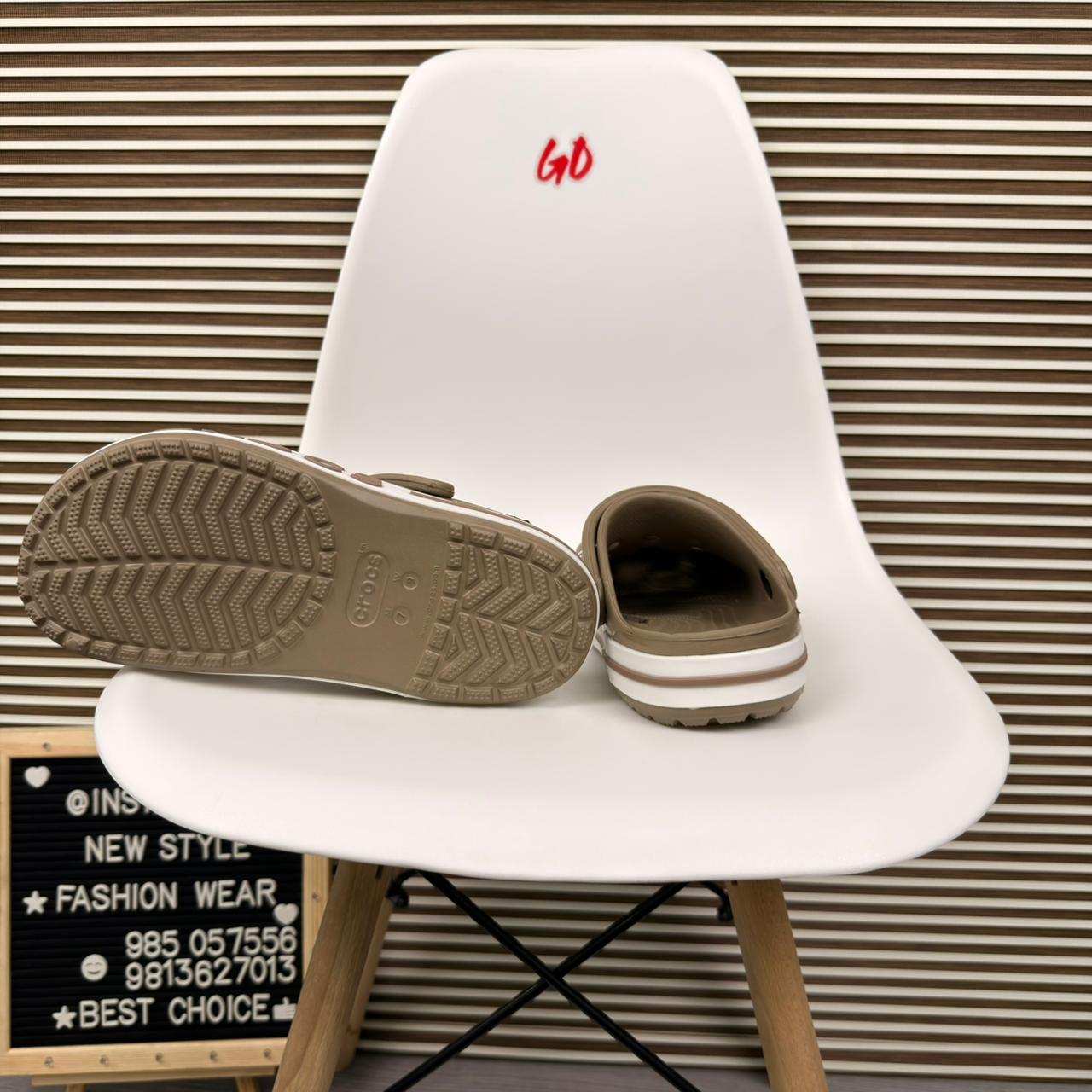 Logo Band Comfort Clogs Lightweight Slip On Casual Sandals 'Brown' - Image 6