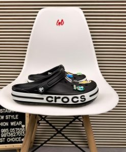 Logo Band Comfort Clogs Lightweight Slip On Casual Sandals 'Black/White'