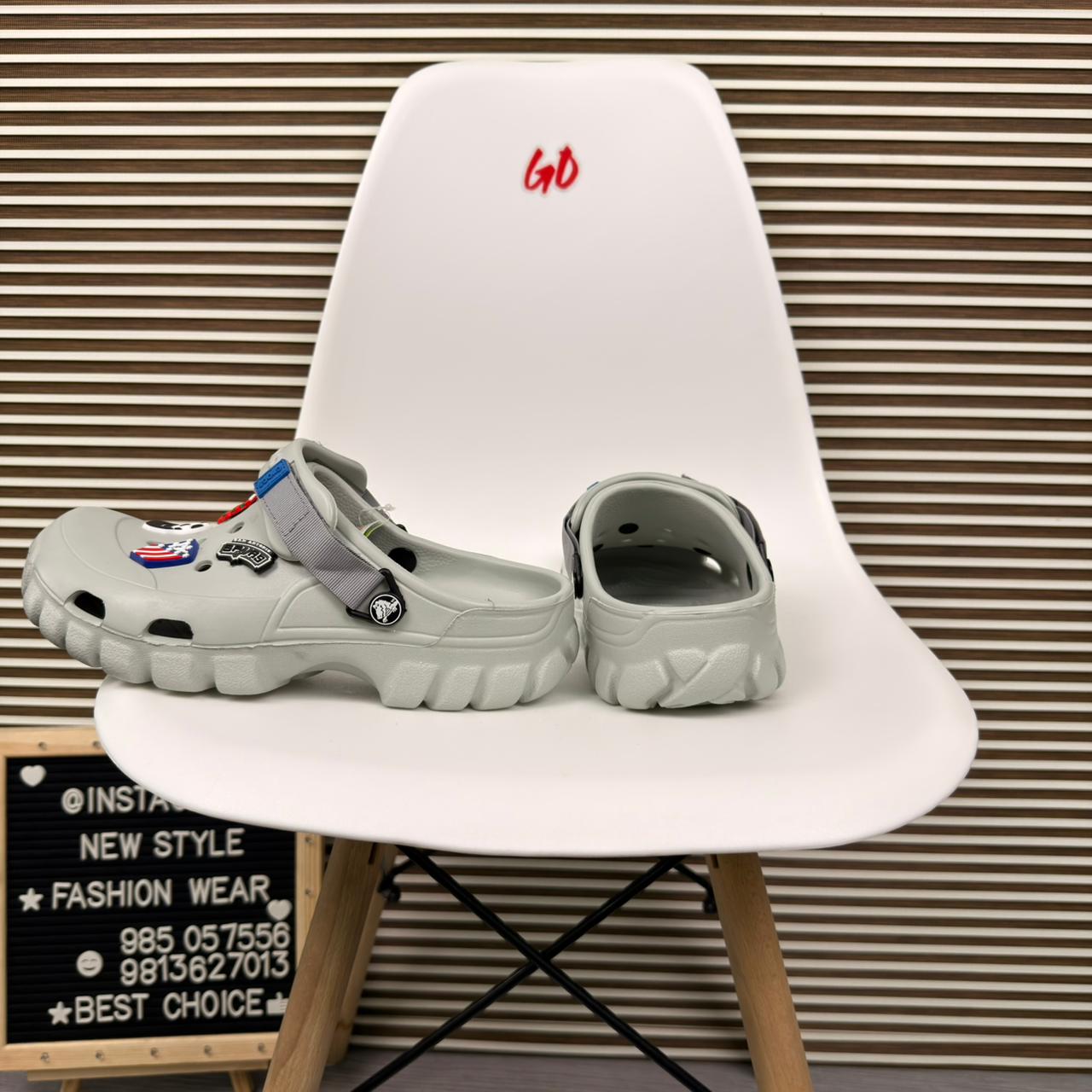 All Terrain Comfort Clogs Rugged Sole Slip On Outdoor Sandals 'Grey' - Image 2