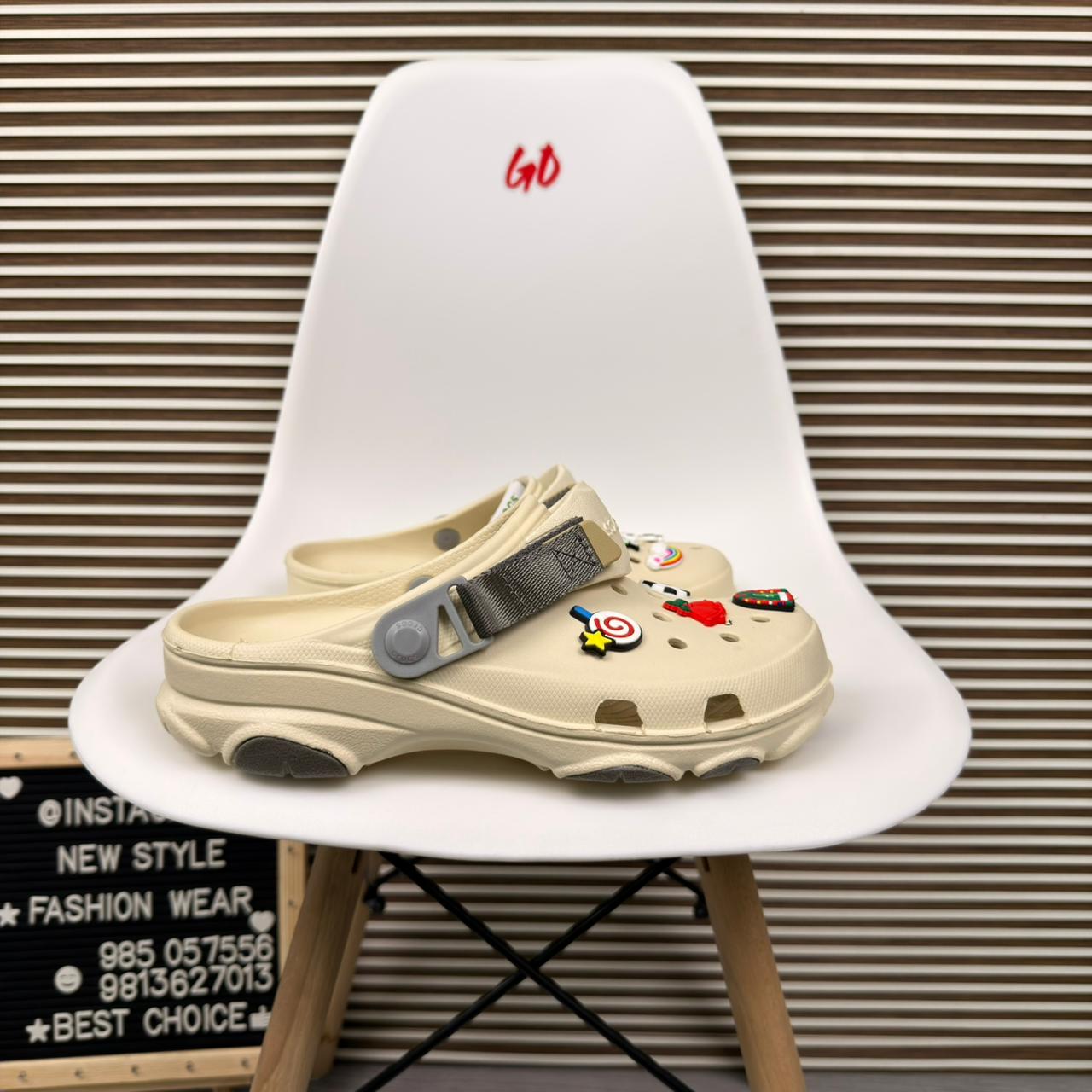 All Terrain Comfort Clogs Rugged Sole Slip On Outdoor Sandals 'Cream'