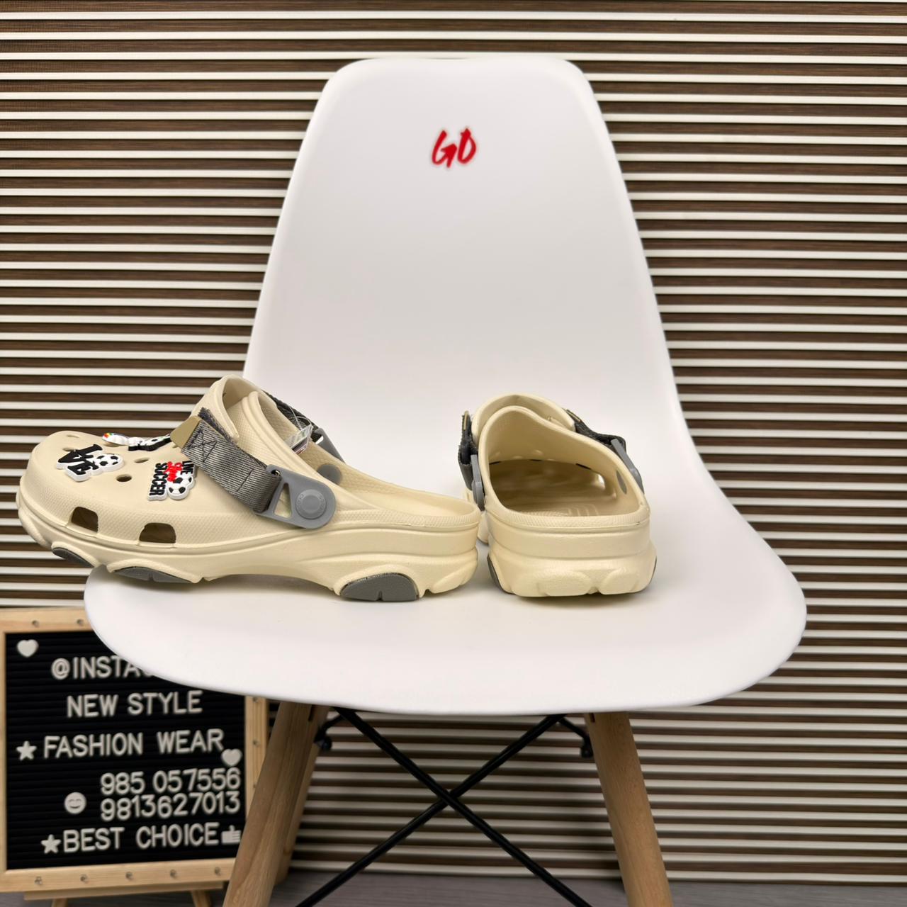 All Terrain Comfort Clogs Rugged Sole Slip On Outdoor Sandals 'Cream' - Image 2