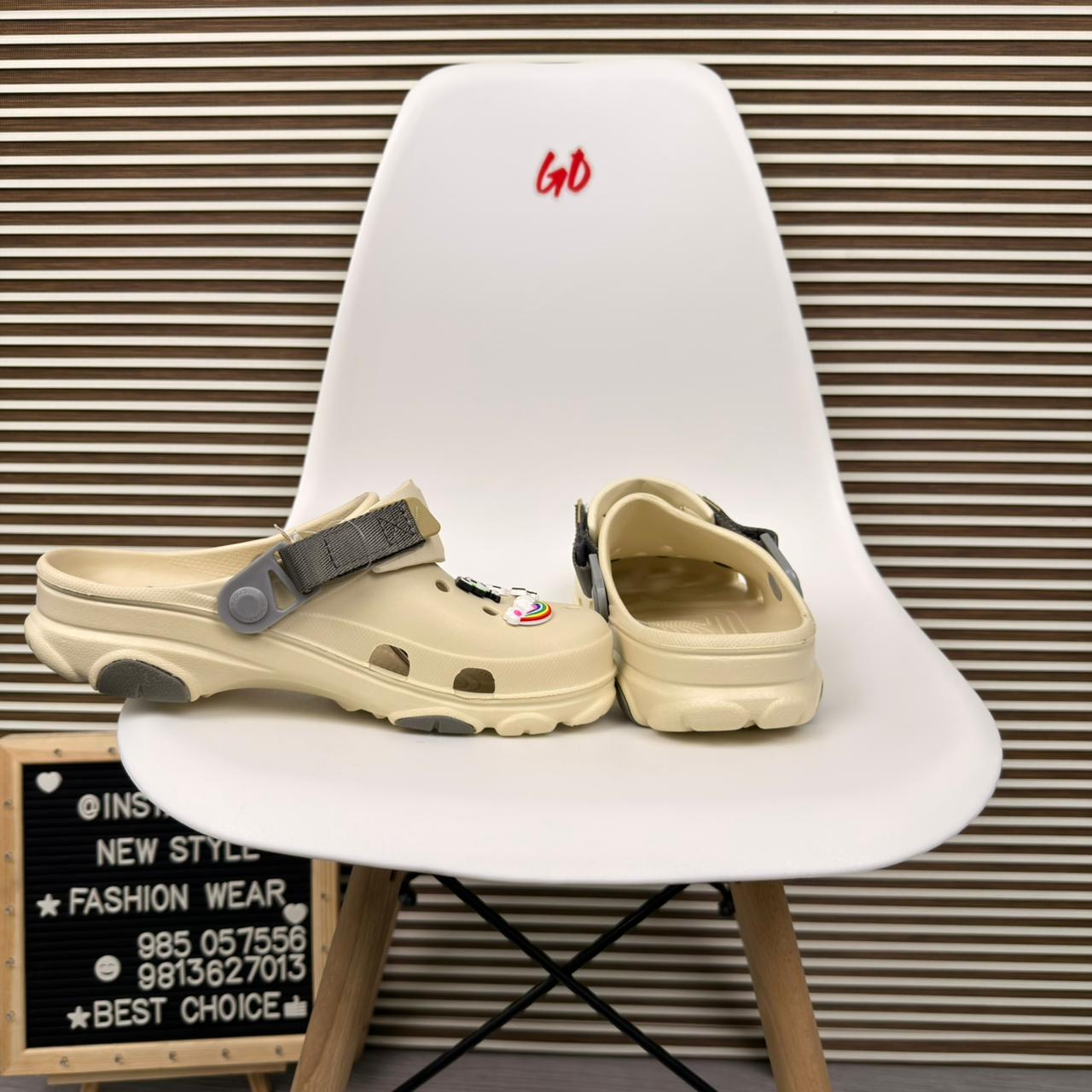 All Terrain Comfort Clogs Rugged Sole Slip On Outdoor Sandals 'Cream' - Image 3