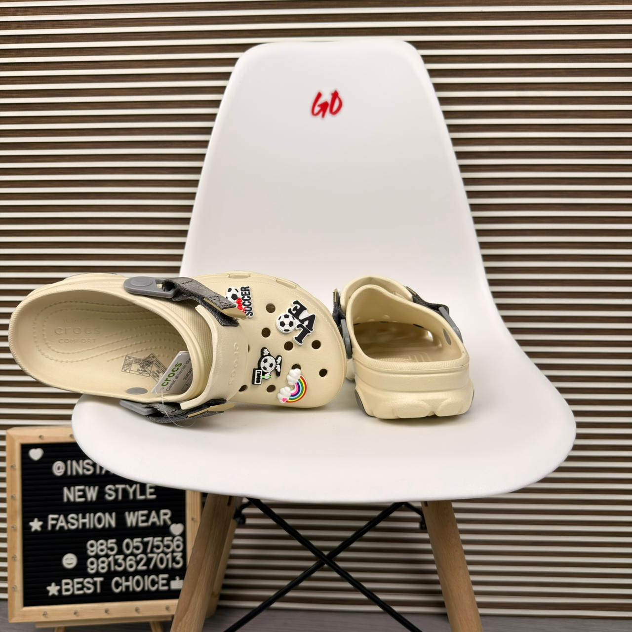 All Terrain Comfort Clogs Rugged Sole Slip On Outdoor Sandals 'Cream' - Image 5