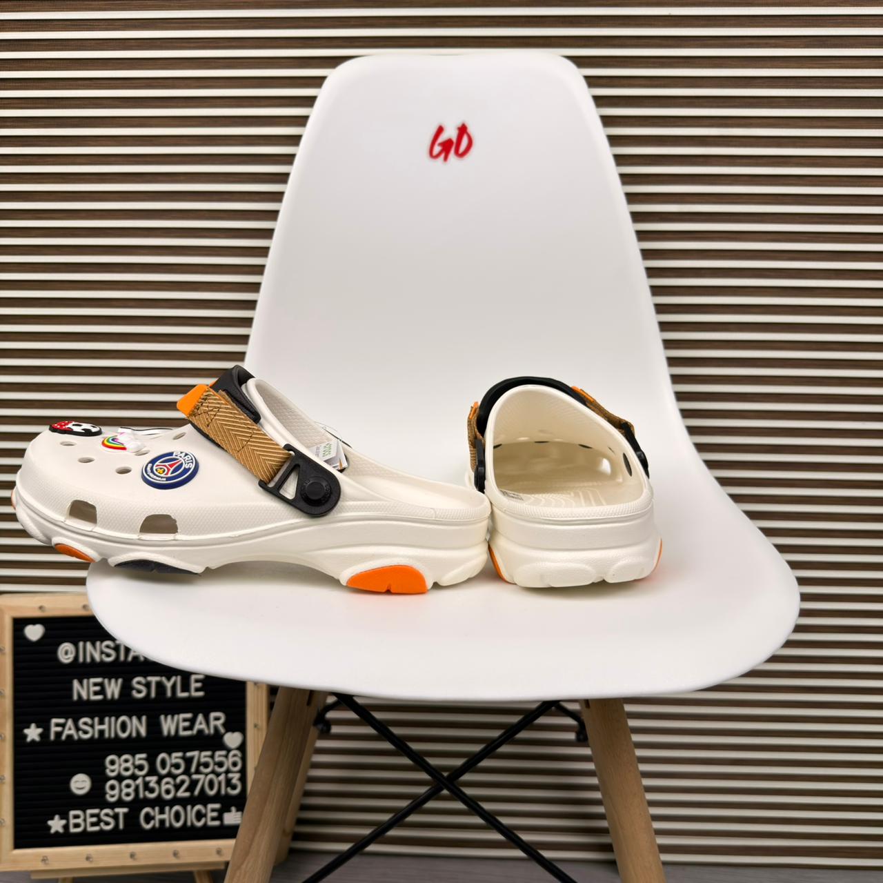 All Terrain Comfort Clogs Rugged Sole Slip On Outdoor Sandals 'Off White' - Image 2