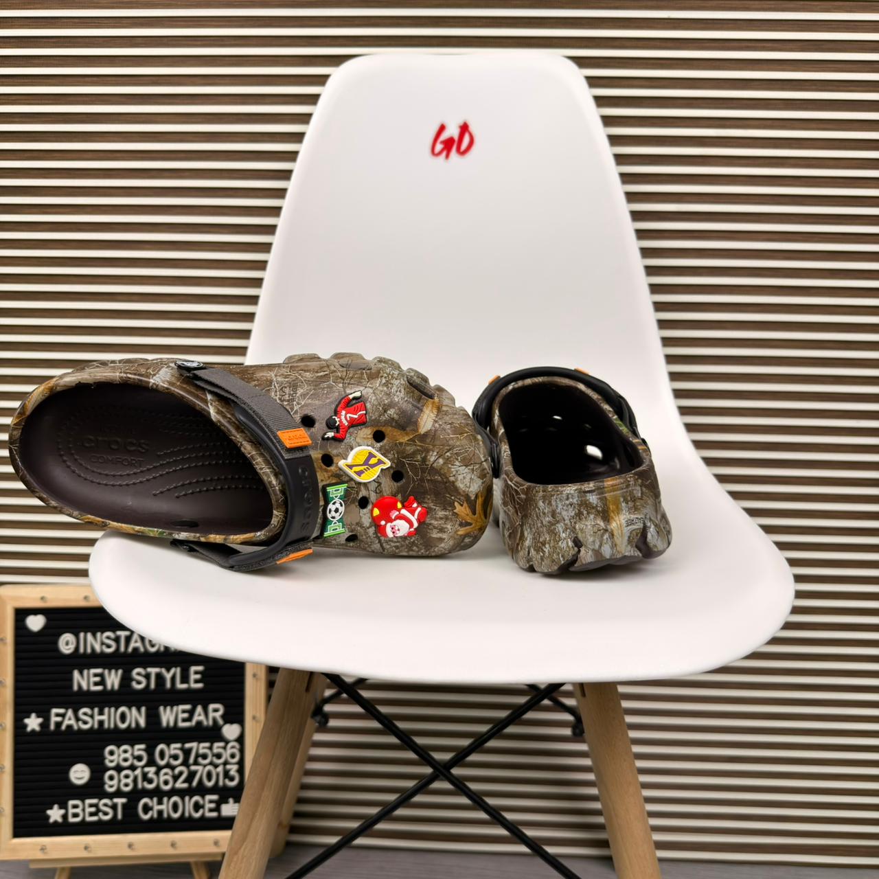 Forest Camo Comfort Clogs Lightweight Slip On Casual Outdoor Sandals 'Beige' - Image 5