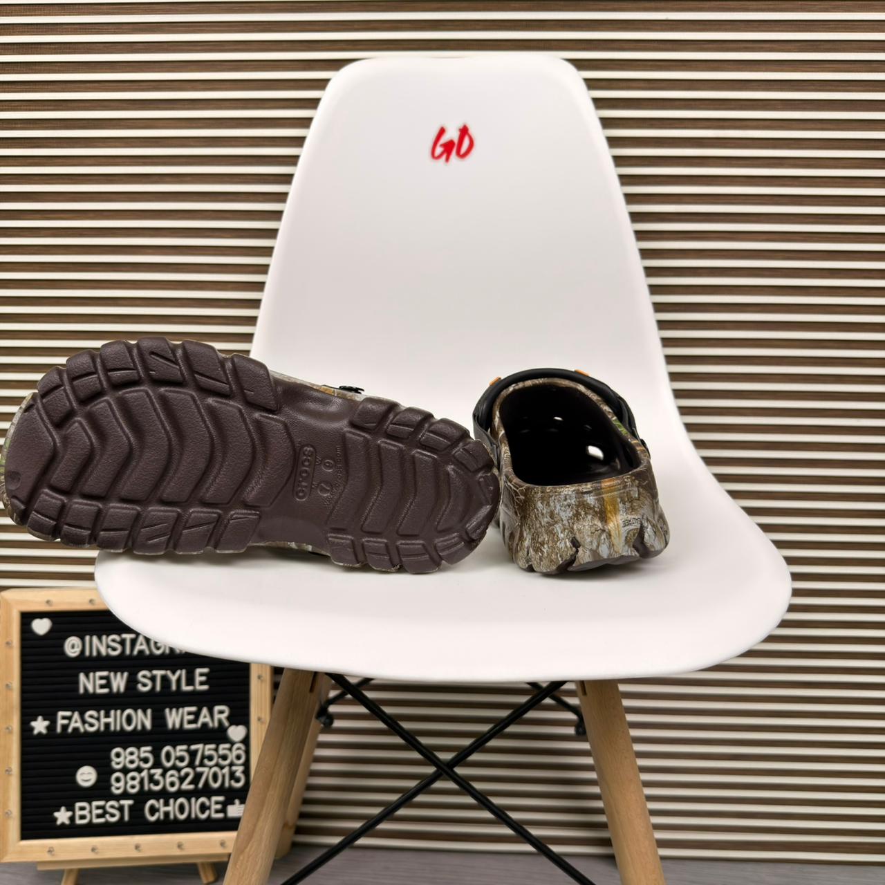 Forest Camo Comfort Clogs Lightweight Slip On Casual Outdoor Sandals 'Beige' - Image 6