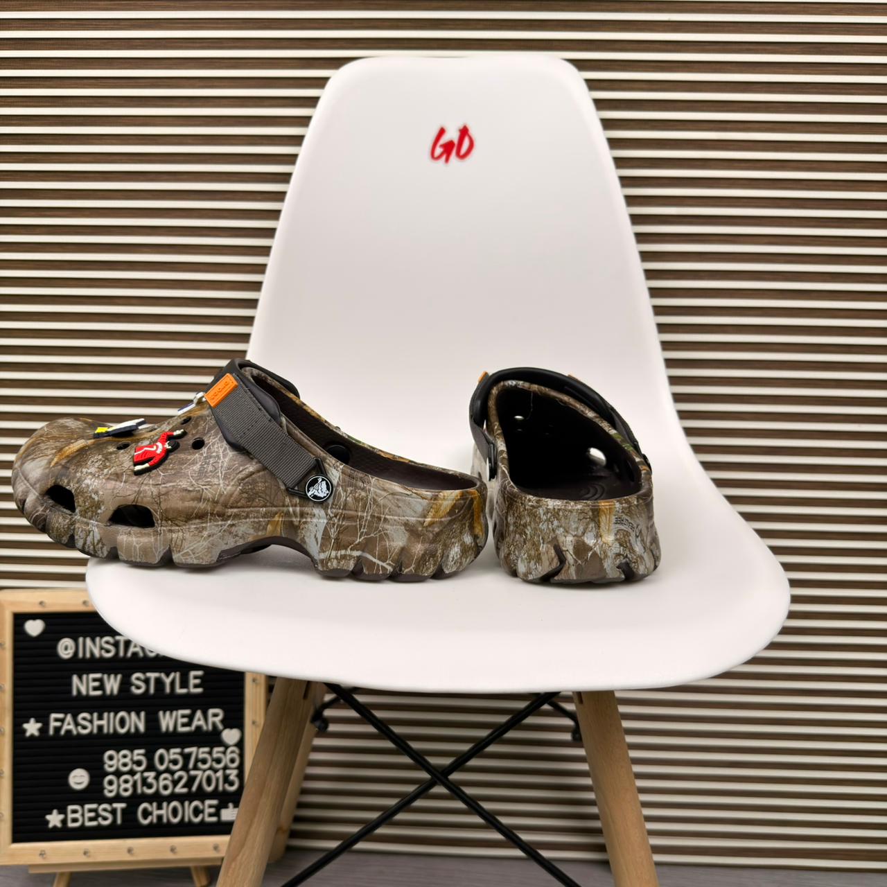 Forest Camo Comfort Clogs Lightweight Slip On Casual Outdoor Sandals 'Beige' - Image 2