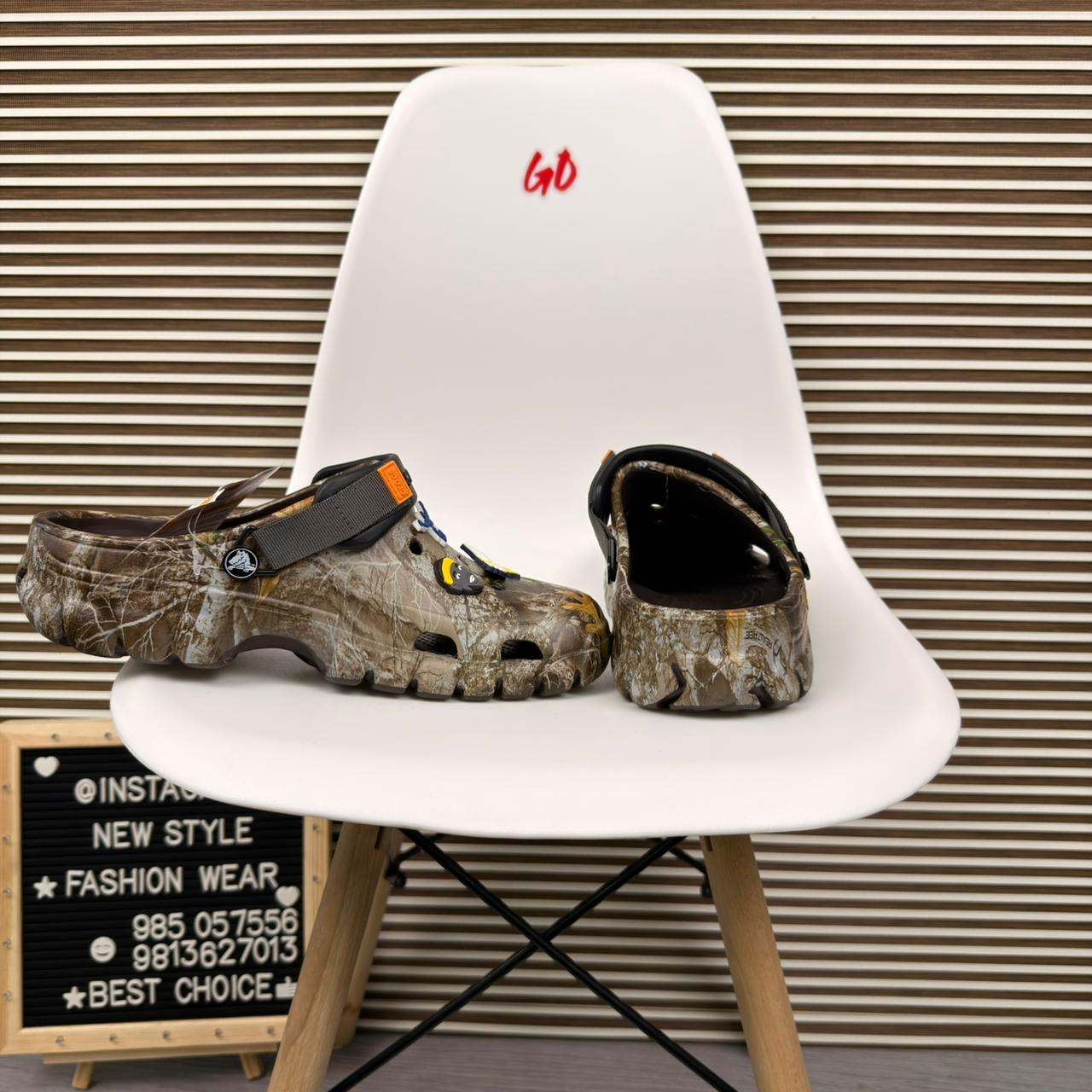 Forest Camo Comfort Clogs Lightweight Slip On Casual Outdoor Sandals 'Beige' - Image 3