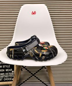 Forest Camo Comfort Clogs Lightweight Slip On Casual Outdoor Sandals 'Black'