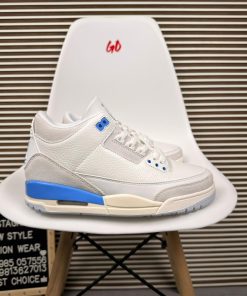 Premium Silver White Blue Court Sneakers Textured Panel Lifestyle Streetwear Shoes