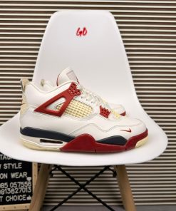 Cream Red Retro Court Sneakers Premium Cushion Streetwear Lifestyle Shoes