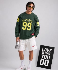 Premium Graphic Long Sleeve Cotton T Shirt Casual Streetwear Tee Green