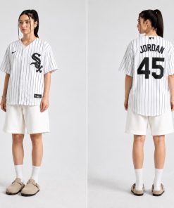 Vintage Pinstripe Baseball Jersey Oversized Button Up Sports White Black Shirt
