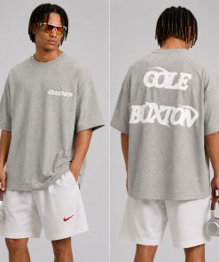 Premium Graphic T-shirt Casual Streetwear Cotton Short Sleeve Grey Tee