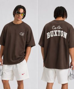 Premium Graphic T Shirt Casual Streetwear Cotton Short Sleeve Brown Tee