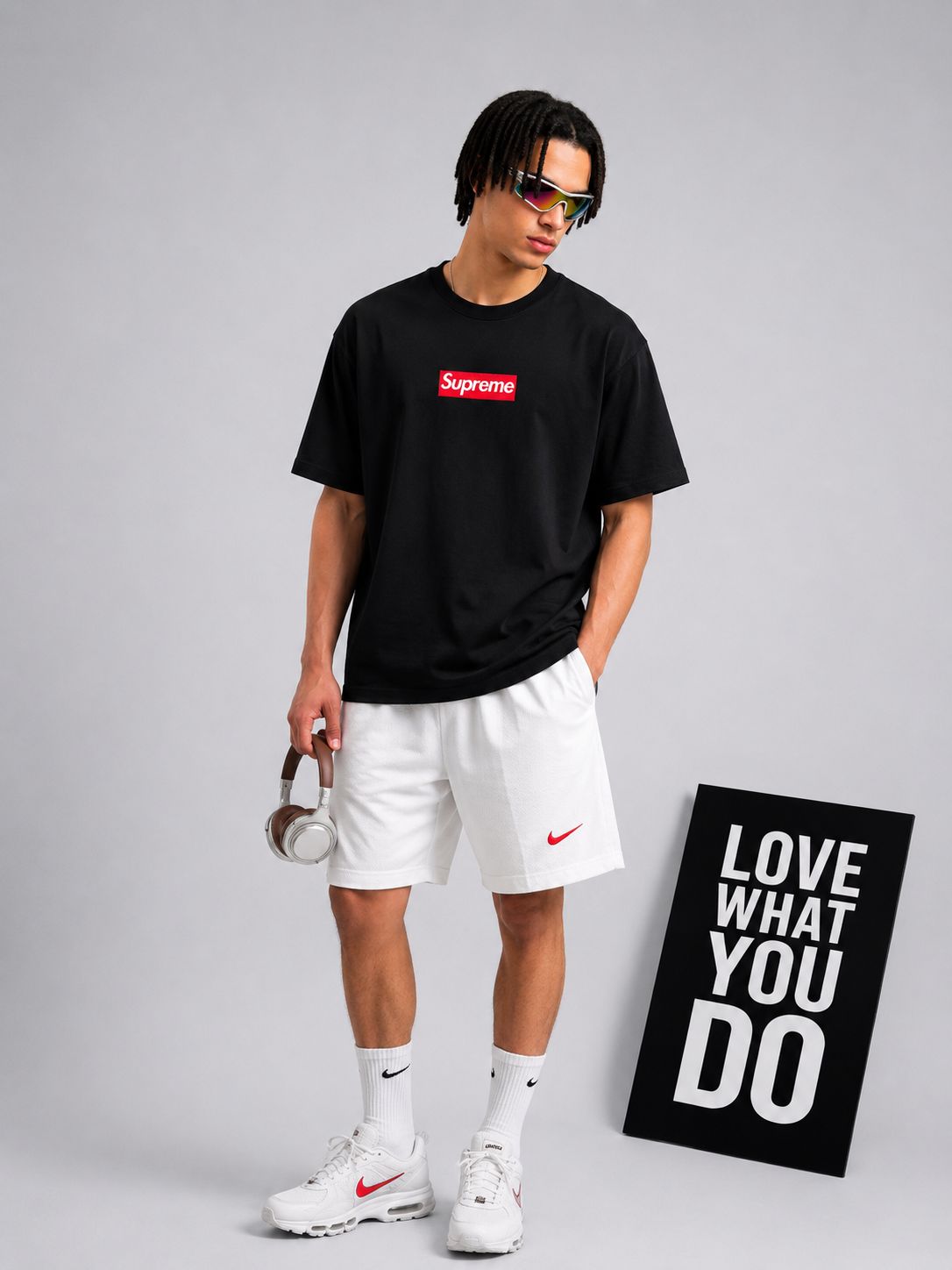 Premium Oversized Cotton Graphic T-Shirt Black