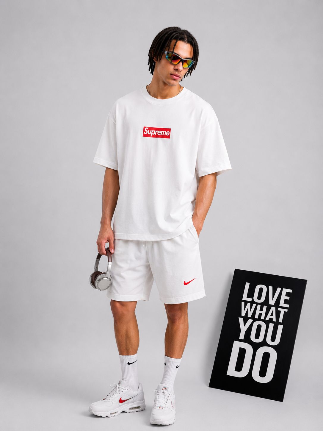 Premium Oversized Cotton Graphic T-Shirt White