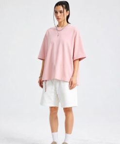 Oversized Cotton Baby Pink T-Shirt Streetwear Short Sleeve Premium Tee