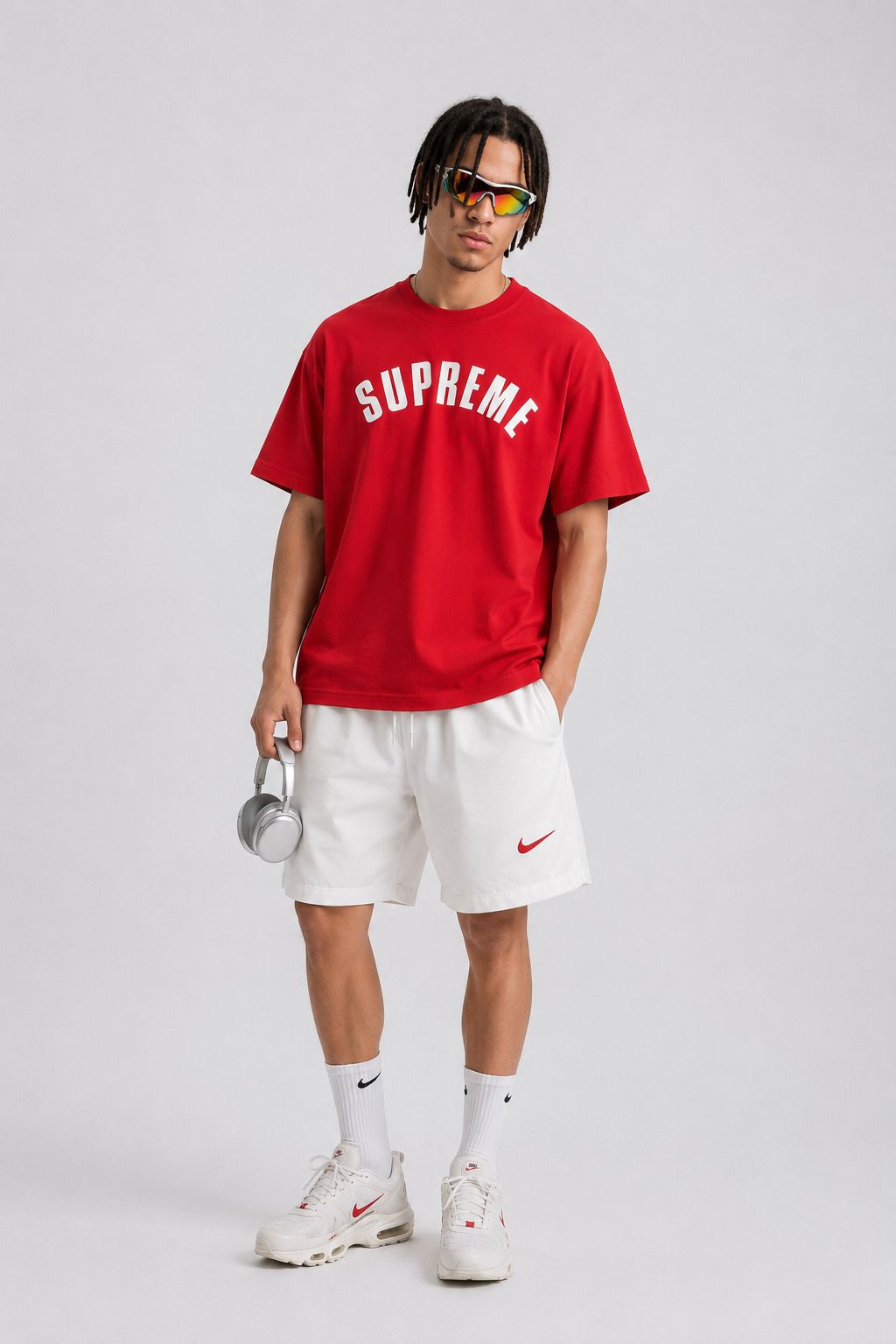 Premium Oversized Cotton Graphic T-Shirt Red