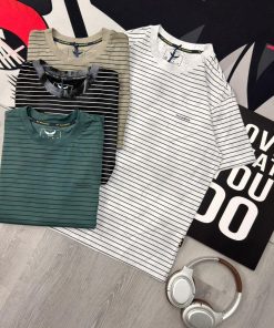 Premium Striped Cotton Crew Neck T-Shirt