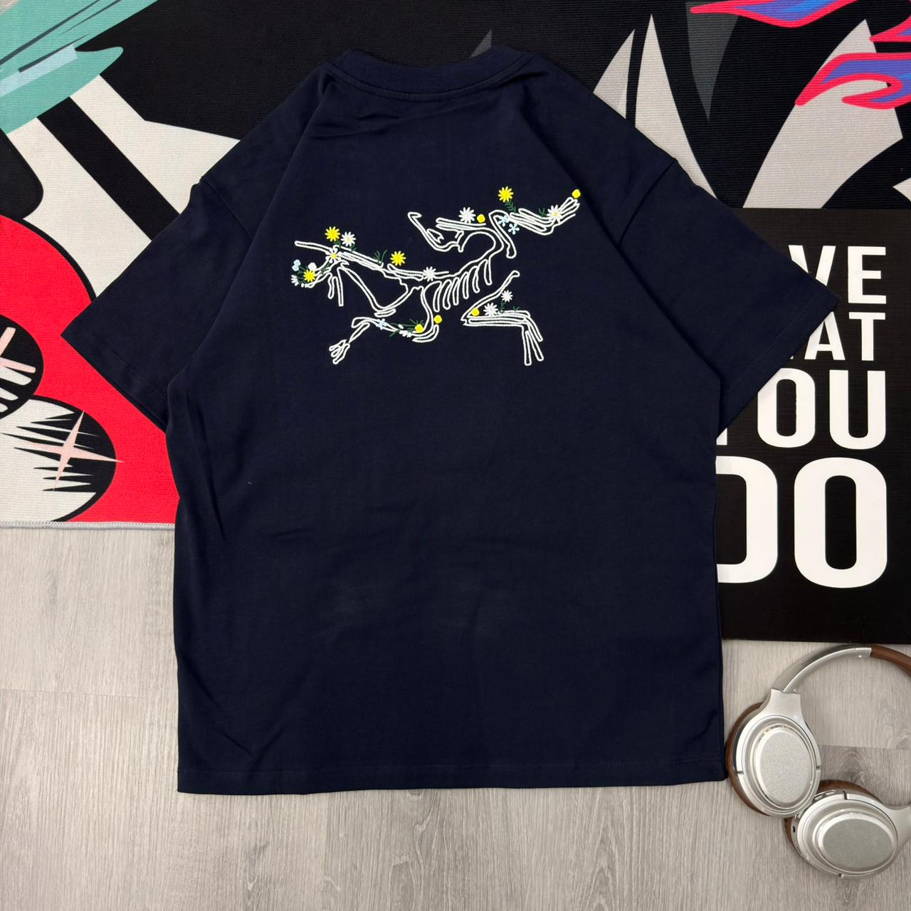 Premium Oversized Graphic Cotton T-Shirt Dark Blue - Image 3