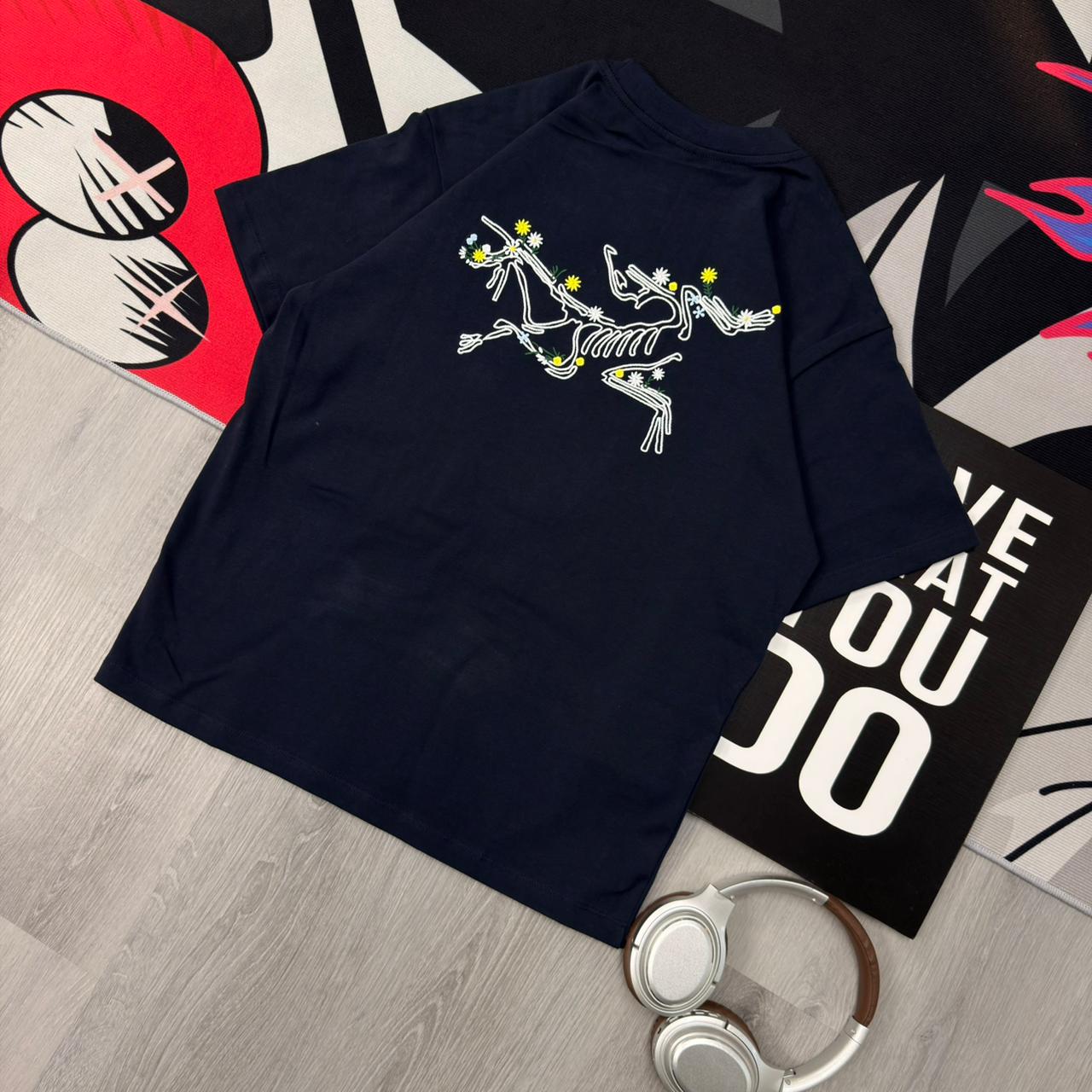 Premium Oversized Graphic Cotton T-Shirt Dark Blue - Image 5