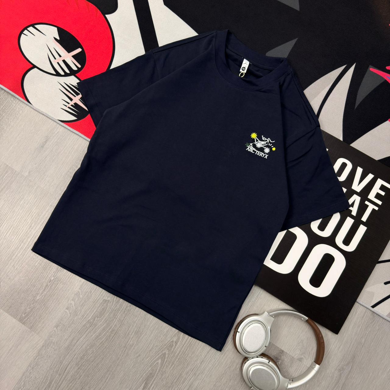Premium Oversized Graphic Cotton T-Shirt Dark Blue - Image 4