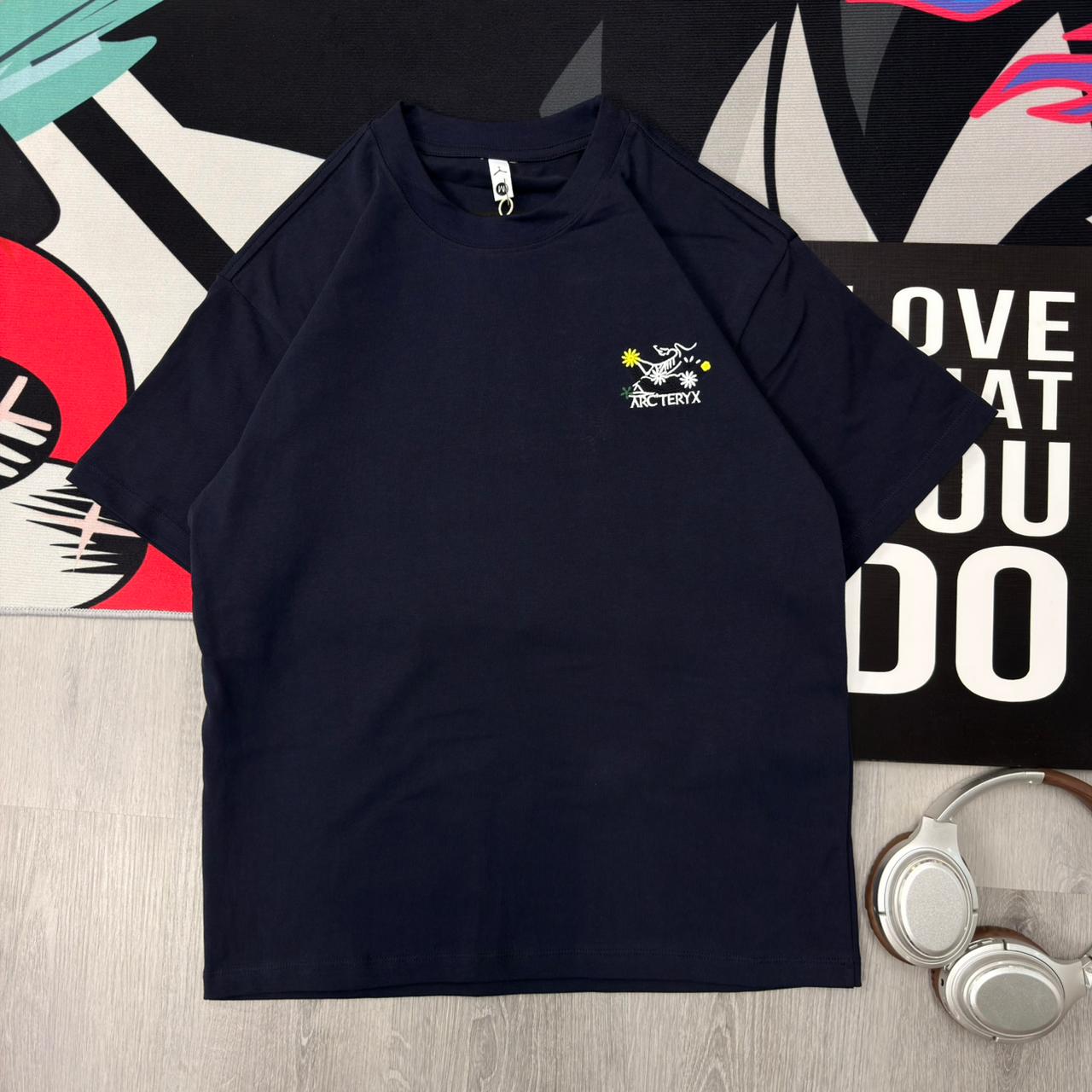 Premium Oversized Graphic Cotton T-Shirt Dark Blue - Image 2