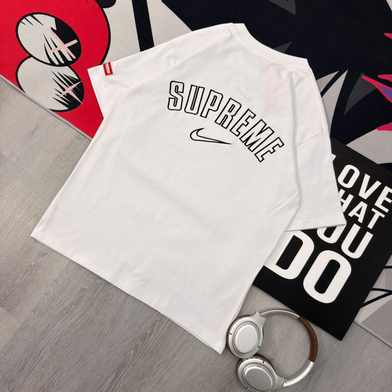 Premium Oversized Cotton Graphic T-Shirt White - Image 5