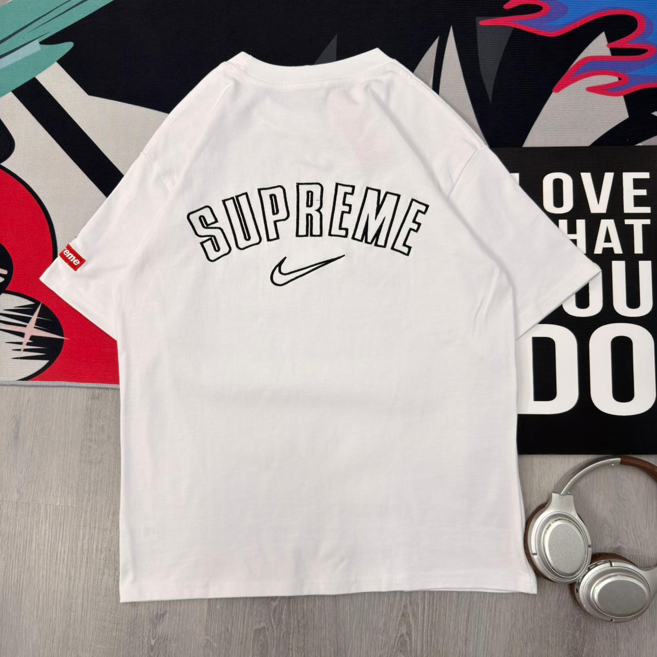 Premium Oversized Cotton Graphic T-Shirt White - Image 3