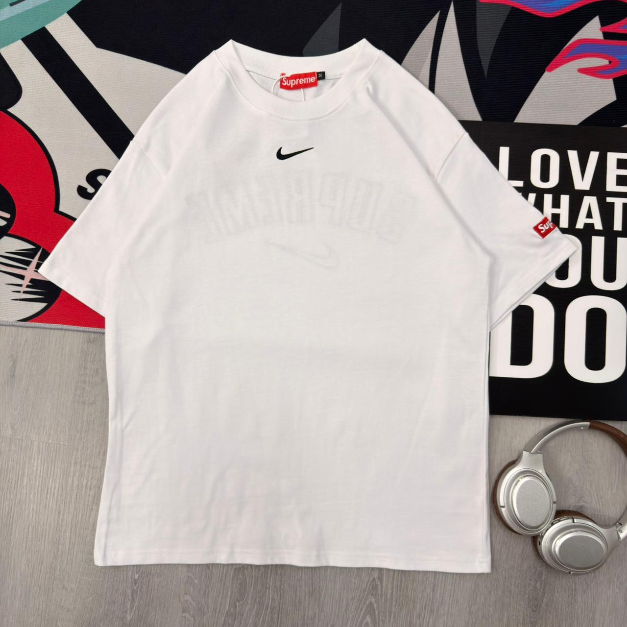 Premium Oversized Cotton Graphic T-Shirt White - Image 2