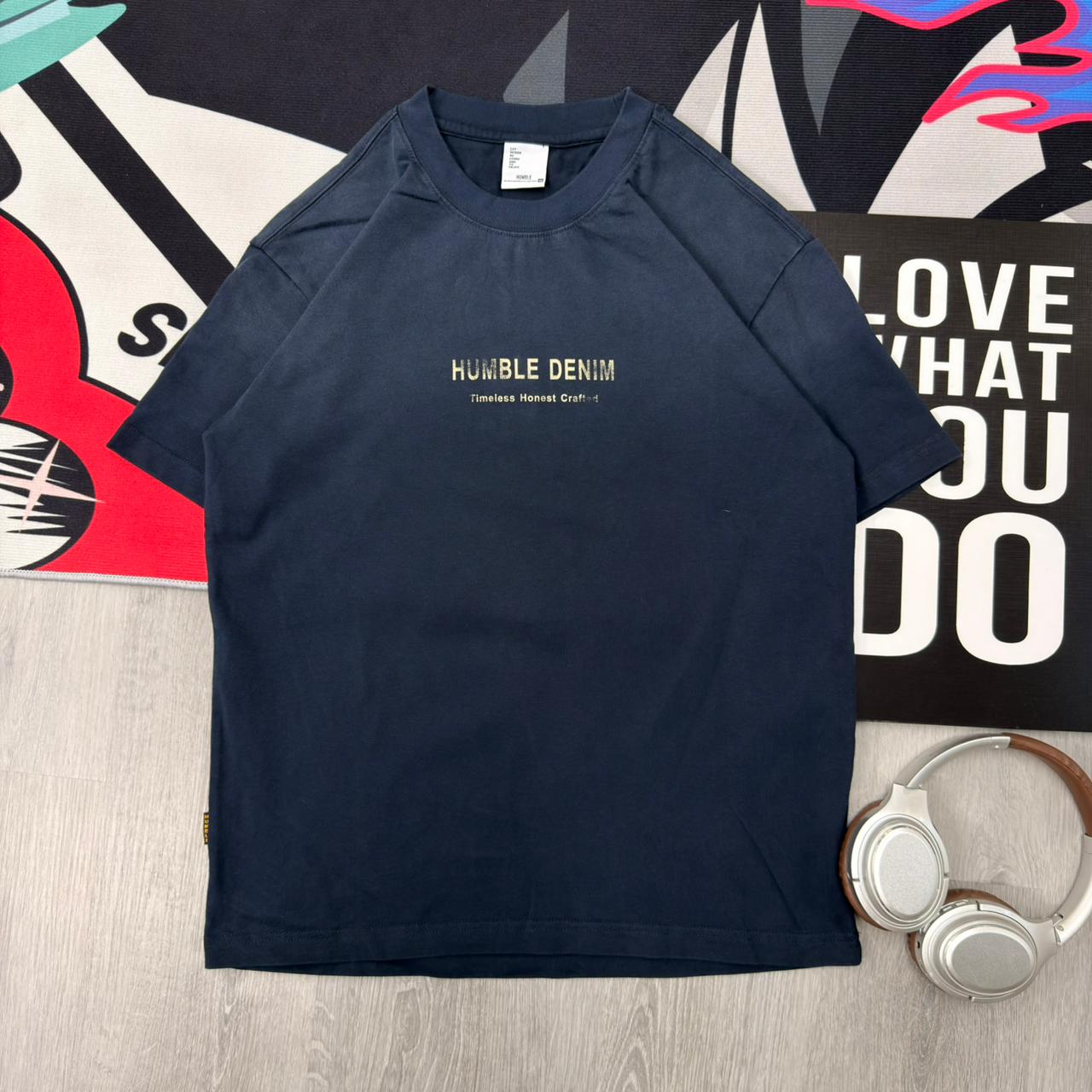 Premium Minimalist Cotton T-Shirt Navy - Image 2
