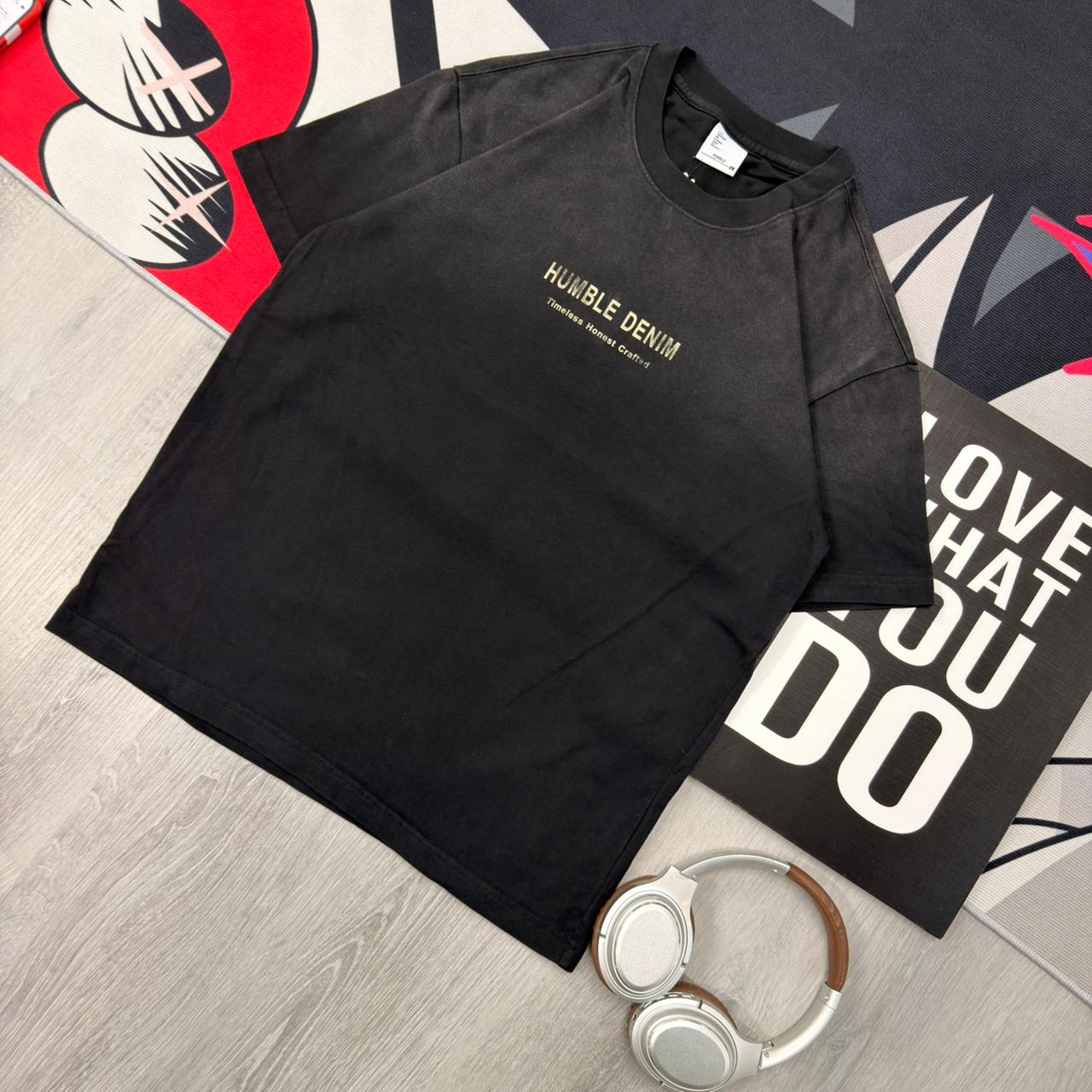 Premium Minimalist Cotton T-Shirt Black - Image 3