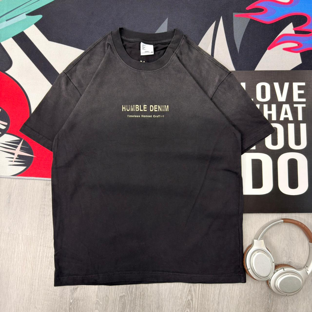 Premium Minimalist Cotton T-Shirt Black - Image 2