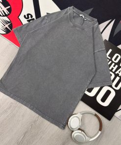 Premium Washed Grey Oversized Cotton T-Shirt