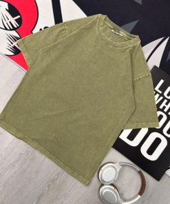 Premium Washed Olive Green Oversized Cotton T-Shirt