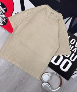 Premium Washed Light Tan Oversized Cotton T-Shirt