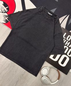 Premium Washed Black Oversized Cotton T-Shirt