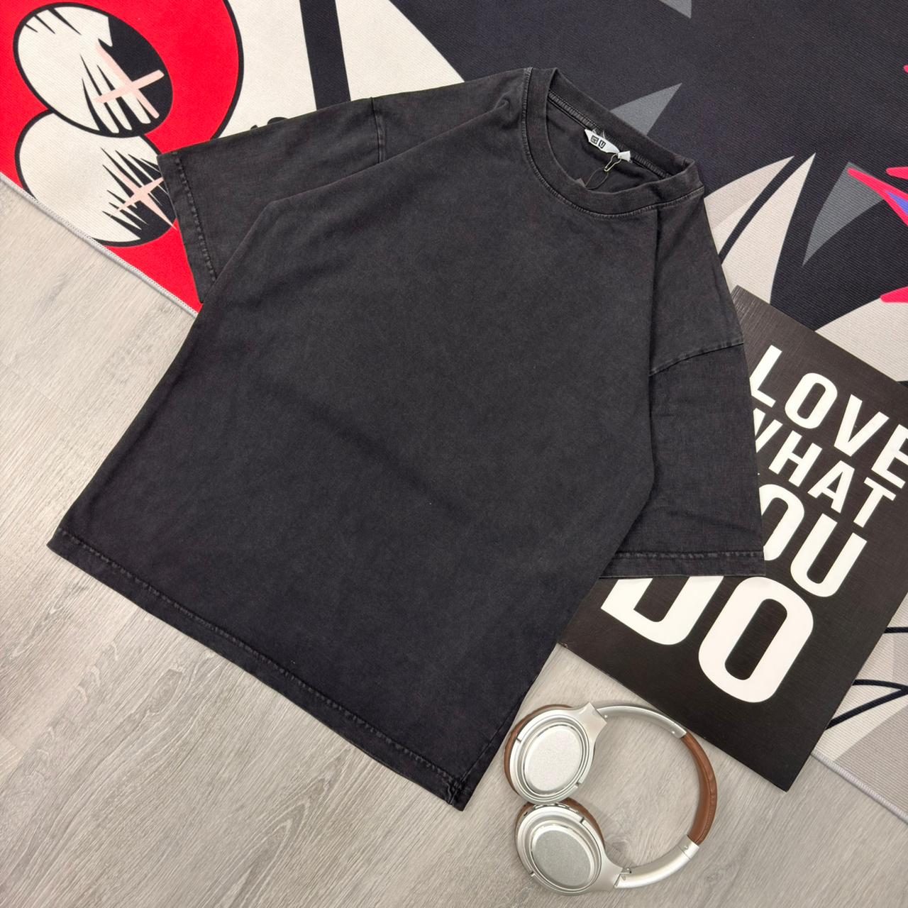 Premium Washed Black Oversized Cotton T-Shirt