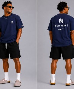 Premium Oversized NY Cotton Navy T-Shirt