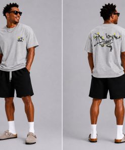 Premium Oversized Graphic Cotton T-Shirt Grey