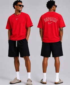Premium Oversized Cotton Graphic T-Shirt Red