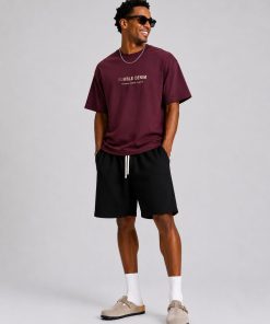 Premium Minimalist Cotton T-Shirt Wine