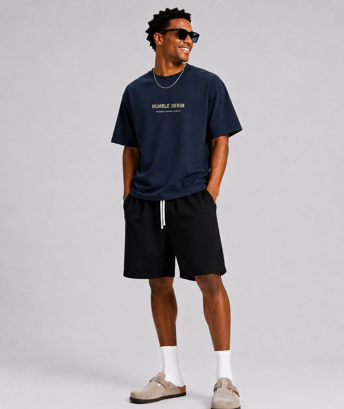 Premium Minimalist Cotton T-Shirt Navy